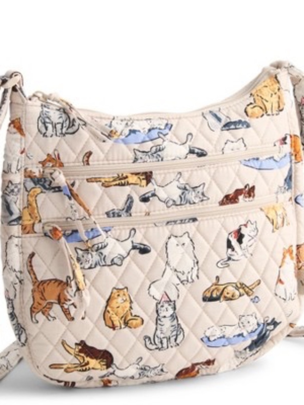 new Vera Bradley Trio Zip Hipster crossbody bag in Cotton Cat's Life